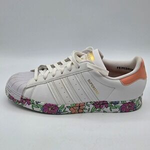 adidas White Floral Primegreen Superstars